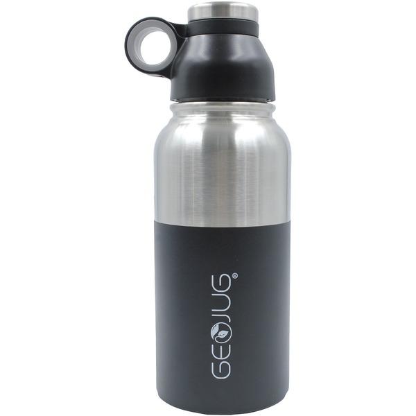 Brentwood Appliances GeoJug 32oz. Stainless Steel Vacuum-Insulated Water Bottle (Black) G-1032BK